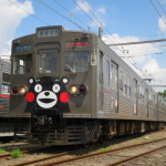 熊本電気鉄道6000形くまモンのラッピング電車