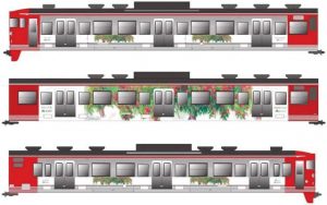 「イイヅナのリンゴ」ラッピング列車