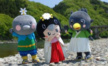 ＜那須烏山市イメージキャラクター＞やまどん、ここなす姫、からすまる