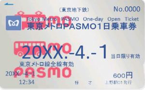 「東京メトロPASMO1日乗車券」イメージ