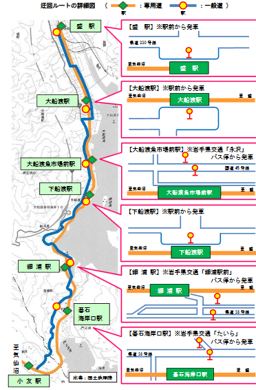 迂回ルートの詳細図