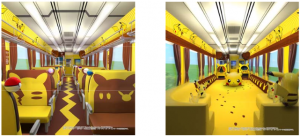 （左）コミュニケーションシート車両（イメージ）/（右）プレイルーム車両（イメージ）