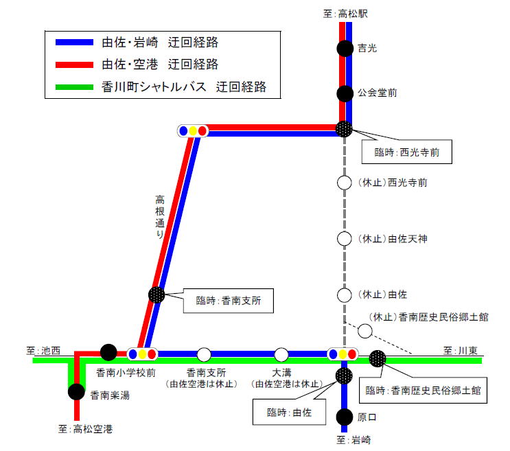 ことでんバス迂回運行