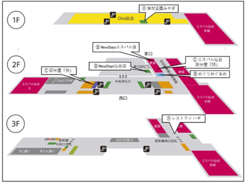 スタンプラリー対象店舗位置図